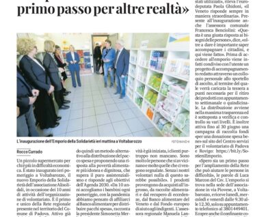 IL MATTINO DI PADOVA 30/04/24 “Emporio della Solidarietà primo passo per altre realtà”